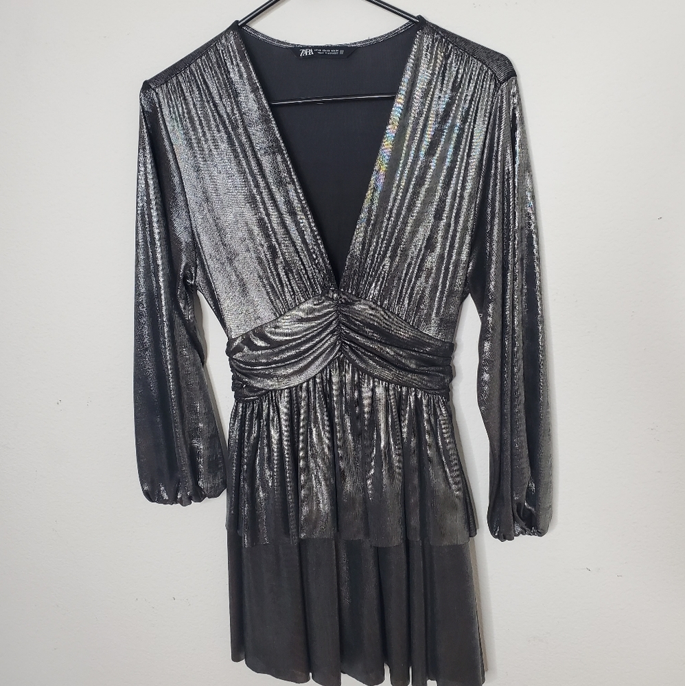 Zara deep v-neck cocktail dress